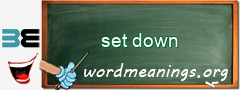 WordMeaning blackboard for set down